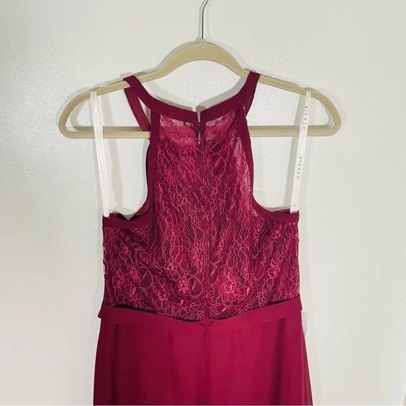 Azazie Burgundy Maxi Dress - Picture 4 of 7
